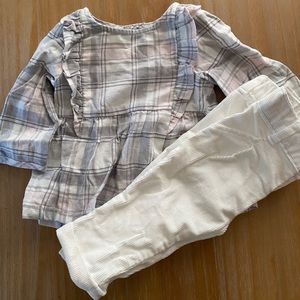 💚 3/$25 Carter’s NWOT plaid top & corduroy pants